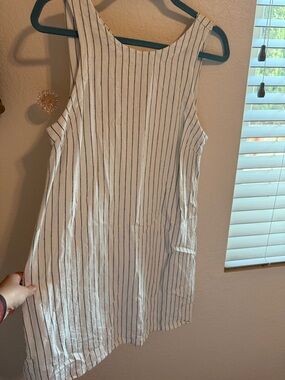 a new day White Dress with Black Pinstripes